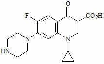 Chemical structure of ciprofloxacin